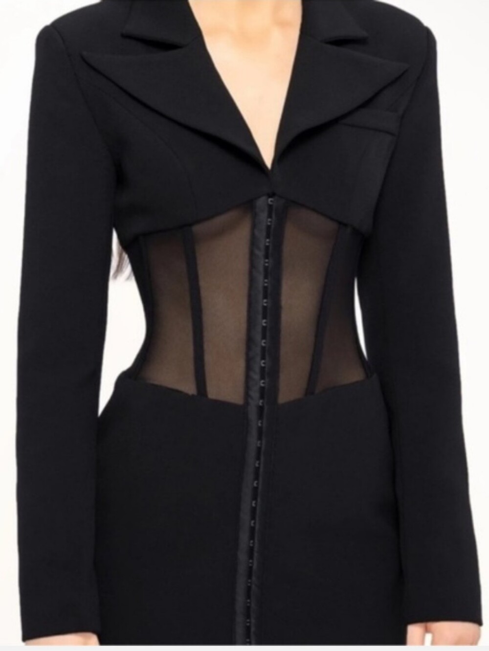 Heiress Beverly Hills Corset Mesh Blazer Dress Mini Size XXS